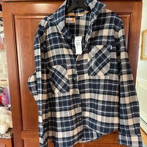 Timberland size L flannel tags on